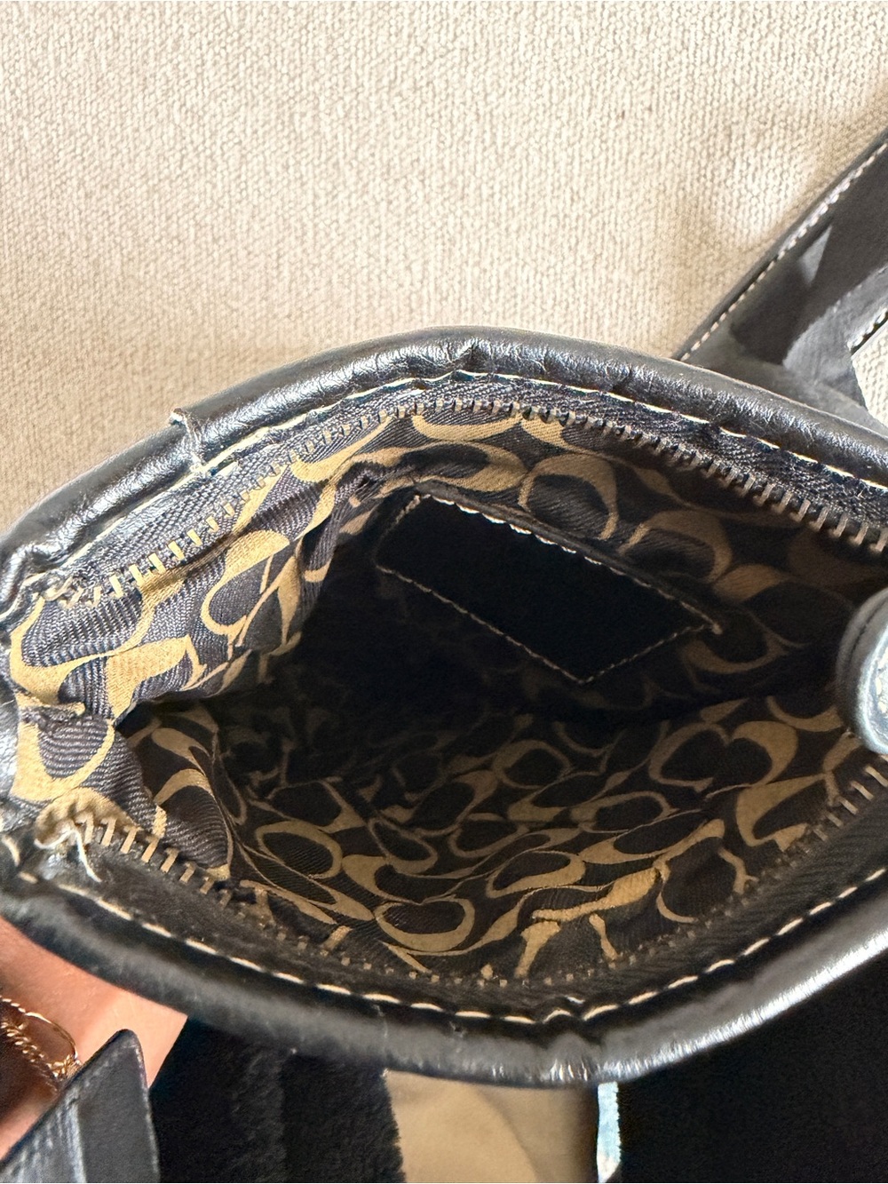 Coach Black & Gray Signature Crossbody Pouch - Picture 5 of 10